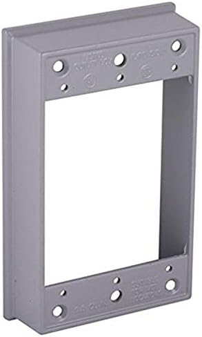 Hubbell-Raco 5406-0 Weatherproof Extension Box, 1 Gang, 18.3 Cu-in X 4-1/2 in L X 2-3/4 in W X 1 in D Grey