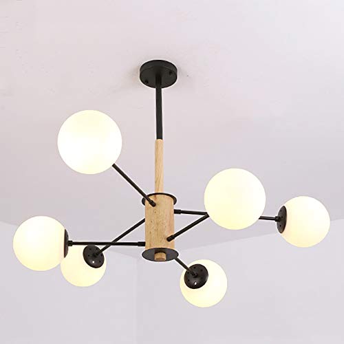 Lustre créatif E27 à 12 lampes blanc lait pour un éclairage de salon harmonieux
