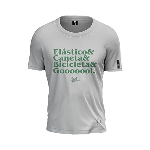 Camiseta 100% Algodão Elástico Bicicleta e Gol Futebol Cor:Cinza;Tamanho:M