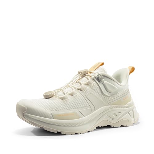 NORTIV 8 Women's Lightweight Hiking Shoes Quick Laces Outdoor Fashion Sneakers Gladiator 7 Beige