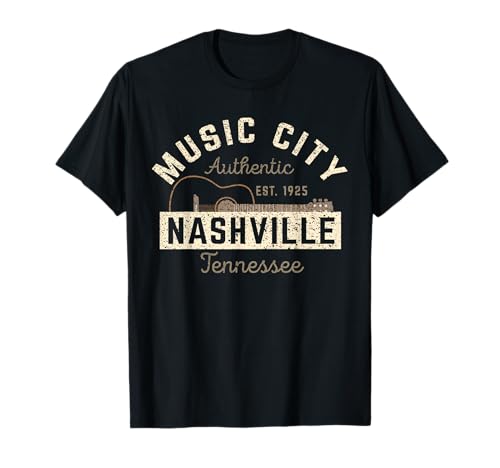 Music City Nashville Tennessee - T-shirt da cidade de música de Nashville, Preto