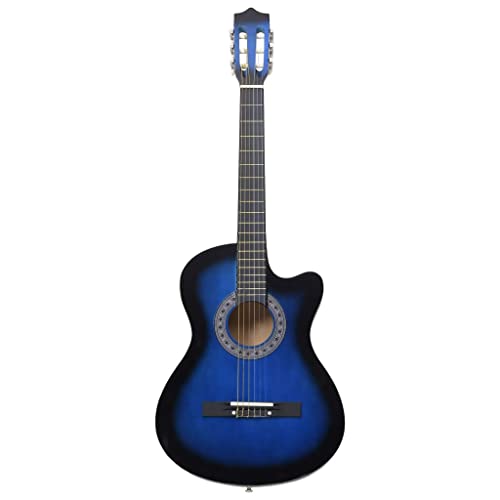 Wakects Ensemble de guitare acoustique, instrument de musique bleu en tilleul de 63 cm, pour musiciens de tout niveau - Les Beatles, Paul McCartney, John Lennon, RIngo Starr, George Harrison Wakects Ensemble de guitare acoustique, instrument de musique bleu en tilleul de 63 cm, pour musiciens de tout niveau – Image 6