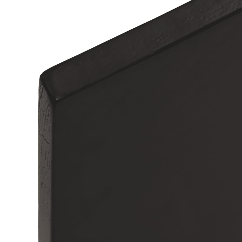 Piano Tavolo Marrone Scuro 80x60x2 cm in Rovere Massello Non Trattato con Finitura Scura e Bordi Vivi - Soluzione Ideale per Rinnovamento Tavolo Casa e Commerciale
