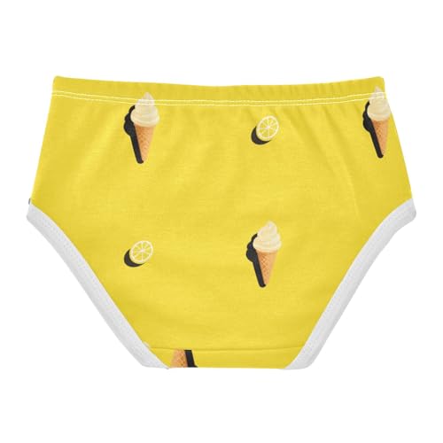 Girls' Underwear Dessert Ice Cream Lemon Yellow Toddle Brief Panties 23030252