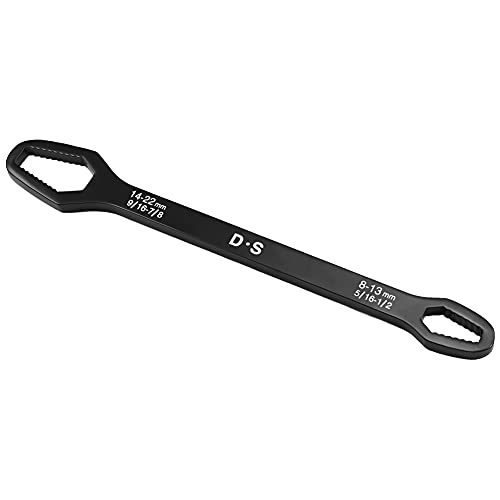 Xastro 8-22mm Double-Ended Multifunctional Universal Wrench ?5/16-7/8 Inch Self-Tightening lazy Wrench Repair Tools ?Chrome Vanadium Steel, Black(1 PCS)