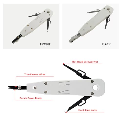 Lsa Auflegewerkzeug,Netzwerk Werkzeug,Einfädelhilfe Netzwerkkabel CAT 7 Zange Set,Kabel Anlegewerkzeug,Unterputz Patch Anschlusswerkzeug Multifunktionale Universal Crimpzange,für Netzwerkdose Aufputz
