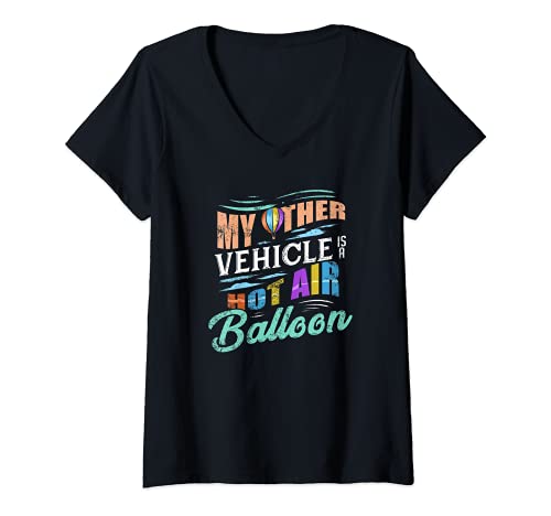 Mujer Ballooners Hot Air Balloon Pilot Love Ballooning Gift Camiseta Cuello V