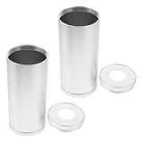 LIFKOME Porta Pañuelos para Coche Cilíndrico de Aleación de Aluminio Caja Redonda Multifuncional para Portavasos Dispensador Recargable 2 Piezas Diseño Compacto para Viajes y Uso