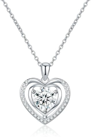 Heart Pendant Necklace for Women Gift for Wife Moissanite 1-3Cara...