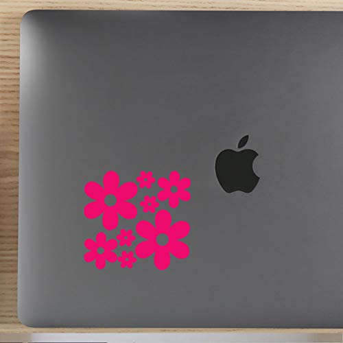 Image of Groovy Daisy Flower (Pink) (Set of 2) Premium Waterproof Vinyl Decal Stickers for Laptop Phone Accessory Helmet Car Window Bumper Mug Tuber Cup Door Wall Decoration
