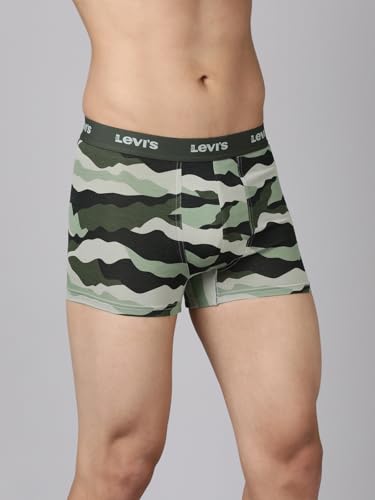 Image of Levi's 022 Trunk for Men | Cotton Stretch Fabric | Printed Men's Underwear | Anti-Roll Waistband | Extra Supportive Gusset | Functional Fly | No Ride-Up | Mid Length Fit | Tagless | Pack of 1
