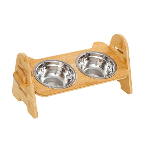 Elevated Dog Bowls, Puppy Feed Dishes, Pet Feeding Accessories, Raised Stand Comfortable Eating, Neater Floor Feeding for Dogs and Cats, 15.35x6.69x7.09 Inches