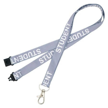 Pack of 10 Grey Student Lanyards perfect for ID Cards, Name Badges, and Much More - Durable Breakaway Grey Student Neck Strap Suitable for Everyday Use In Schools — image 1