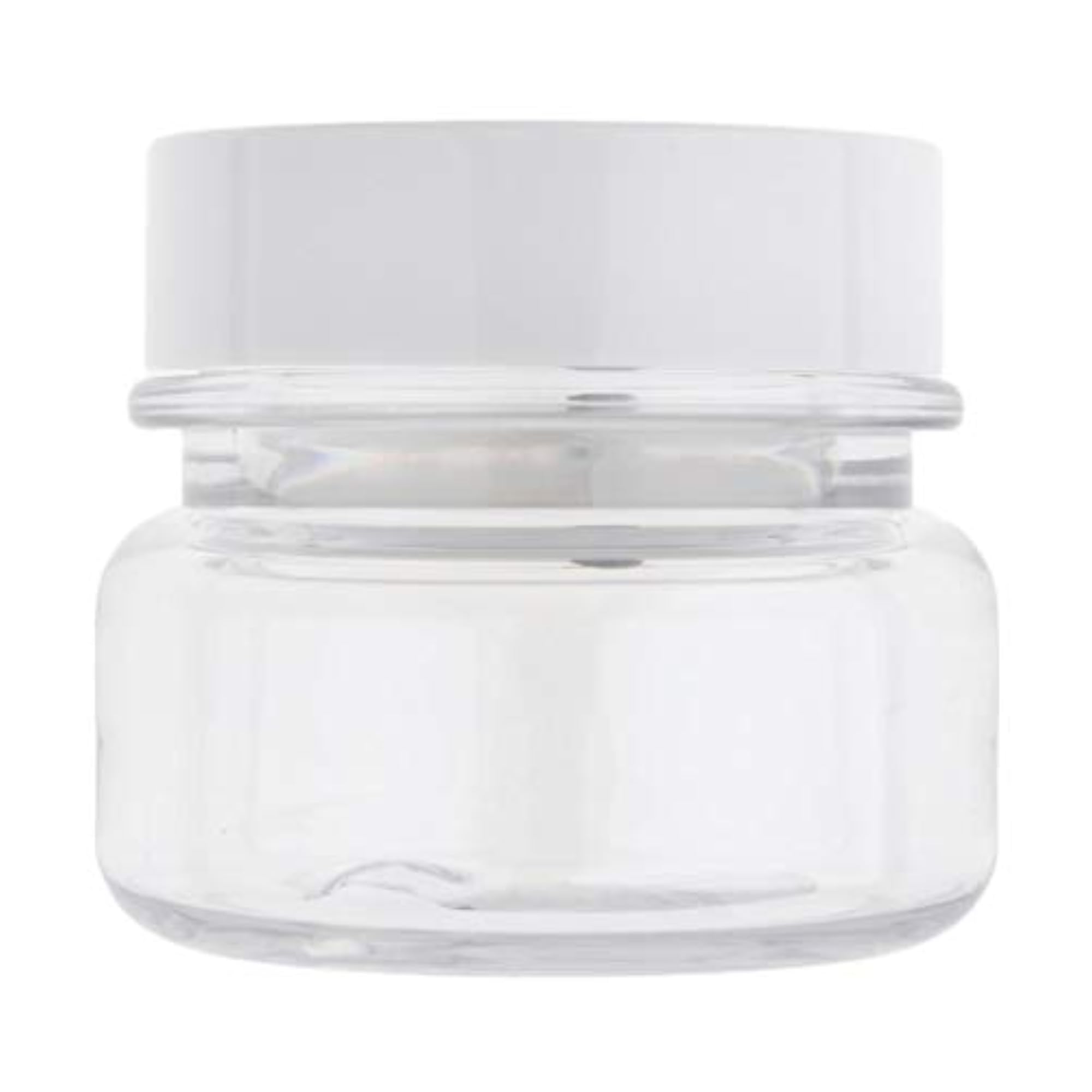 60G Empty Round PET Makeup Jar, Clear+White