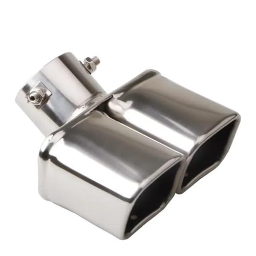 Silenciador de escape de acero inoxidable con salida doble cuadrada de 63mm