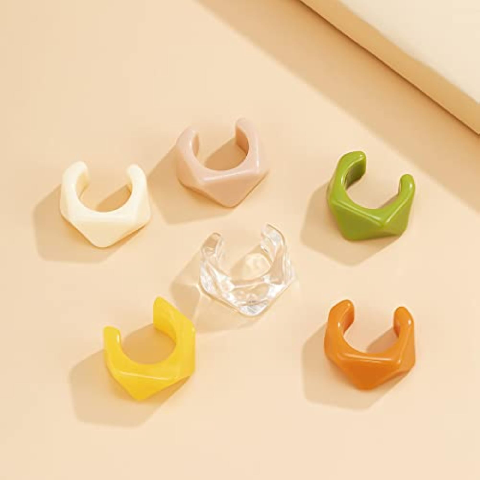 Women's Resin Open Classic Stackable Finger Ring, Elegant