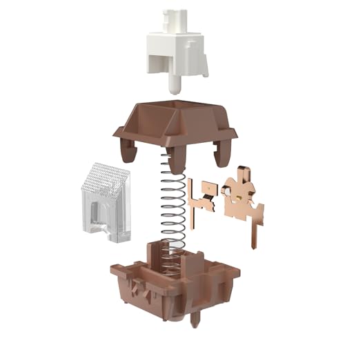 DUROCK Interruptores lineares Mocha Silk, interruptor completo POK de 56 g, mola longa, difusor de l