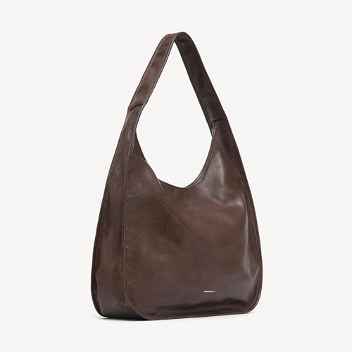 Image of NEWBELLA Hobo Purse, PU Leather Shoulder Bag, Tote Handbag for Work and Travel (Coffee)