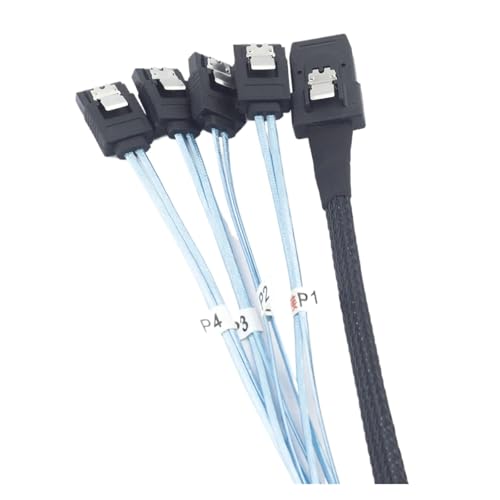 Cable Reverse mini SAS SFF-8087 36P a 4 SATA 7pin con pestillo 0.5m