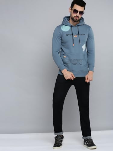 Image of SHOWOFFFF Men Solid Pullover Sweatshirt | Hooded Full Sleeves Cotton Sweatshirt's for Mens | Slim Fit Regular Length Sweatshirts for Men's