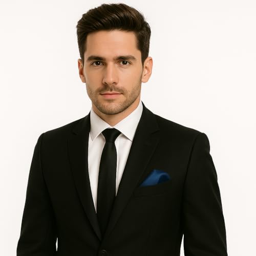 Image of LEONARDI Men's Solid Pocket Square | 30cm x 30cm | Smooth texture | Microfiber | Pack of 1 |