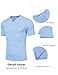 COOFANDY Muscle Tees for Men Summer Casual V Neck T Shirts Bodybuilding Fashion Hipster Shirt with Pocket Blue