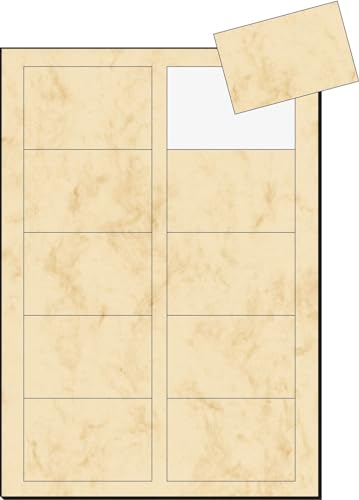 Cartes de visite bords lisses 3C SIGEL Dp744 effet marbre beige