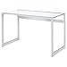 Coaster Home Furnishings – Hartford – Metal & Glass – 47-Inch Rectangular Glass Top Writing Desk with Contemporary Style and Plastic Glides – Home Office & Living Room – Chrome - 800746