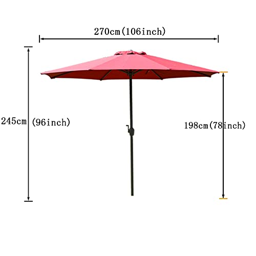 Sombrilla al aire libre con protector solar y 8 costillas resistentes paraguas viento 6