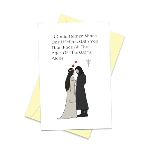 Arsagen Romantic Anniversary Card for Him Her, Medieval Couple Lover Birthday Card, I Would Rather...