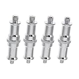 Veemoon 4pcs Adapter Spigot Converter Screw High Durability Lightweight Stainless Steel 1/4 to 3/8 Mounting Hardware for Interview and Video Silver