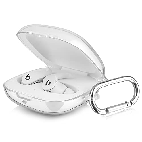 Filoto Compabitle with Beats Fit Pro Case Cover, Hard Case for Apple Beats Fit Pro 2021 Shockproof Protective Earbuds Case with Keychain Accessories for Men Women (Clear)