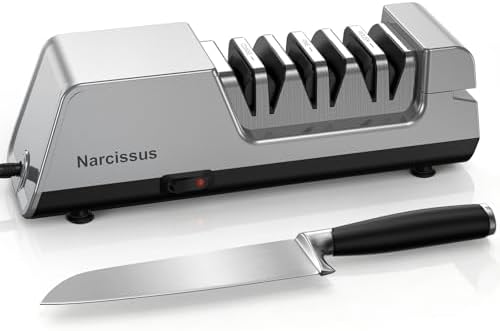 Narcissus Knife Sharpener, 3 Stages Diamond Electric Knife Sharpe...