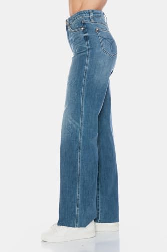Judy Blue Women's Tummy Control Cut Raw Hem Straight Jeans4