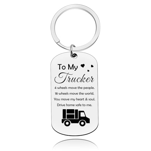 Trucker Gift for Men Truck Driver Gift Ideas Keychain Gifts for Truck Driver Truck Driver Gift for Dad Husband Boyfriend Keychain Truck Lovers Gifts for Men Birthday Christmas Fathers Day