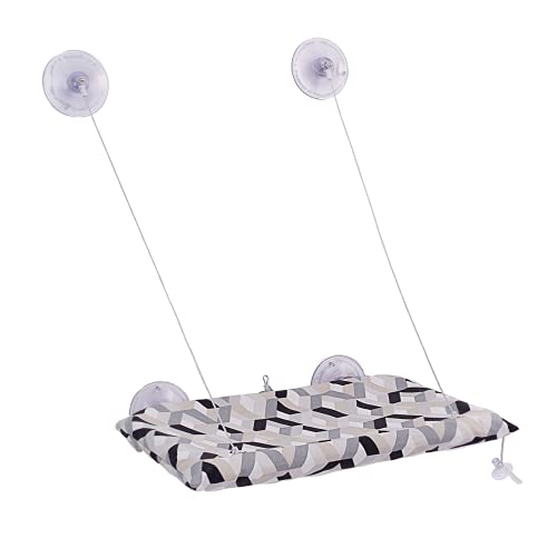 Cama de Janela para Gatos, Cama para Gatos, Prateleira para Gatos, Bigo.Flex Dobrável Bege e Preto