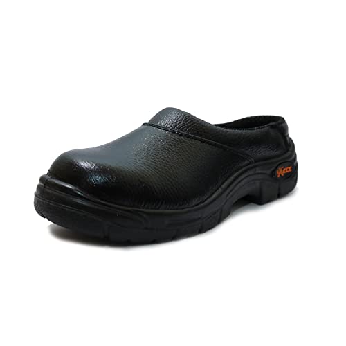 Image of Kitchen Chef Clogs Shoes Male with Genuine Leather Upper Steel Toe and Anti Kid PU Sole with Injection molding