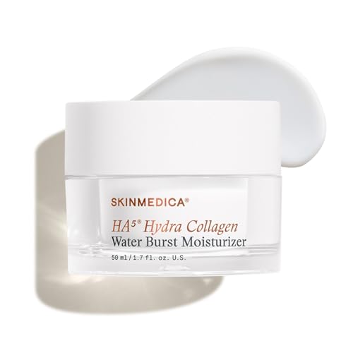 SkinMedica HA⁵ Hydra Collagen Water Burst Face Moisturizer with Vegan Collagen - Plumping Face Cream with Microbiome Barrier Complex for 24-Hour Hydration - Helps Replenish Dry, Dull Skin (1.7 Fl Oz)