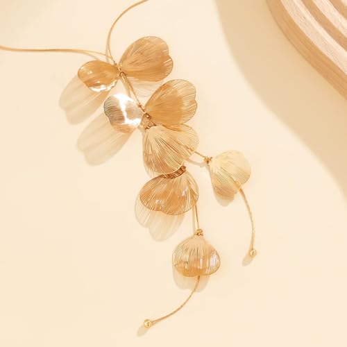 Collier plastron doré ginkgo : sublimez un décolleté trop simple - 6