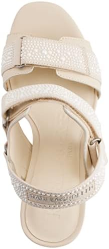 Karl Lagerfeld Paris Women's Alessia Pearl Slingback Platform Sandal Ankle Boot Review | Image 3