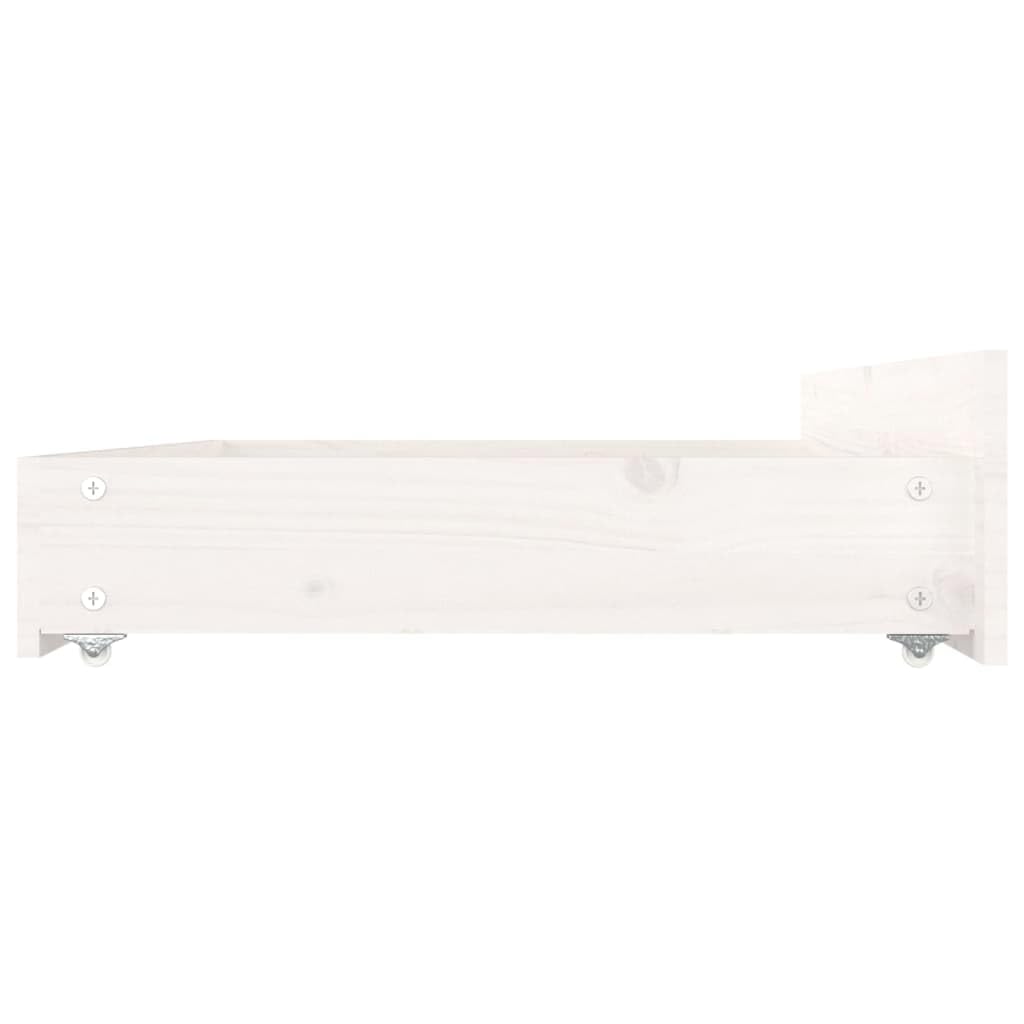vidaXL 4x Bettschublade Bettkasten Bettschubkasten Schubkasten Unterbettschublade Bettschubladen Schublade Schlafzimmer Weiß Massivholz Kiefer