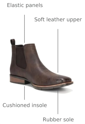 Image of IUV Cowboy Boots For Men Ankle Boots Western Boot Casual Dress Slip On Chelsea Men