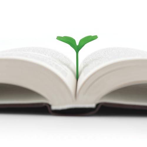 Genuine Fred Lucky Sprout Clover Bookmarks, Set of Four, Green, Thin Flexible Silicone, Fun Gift for Book Lovers, St. Patrick's Day, Teachers, and Gardeners