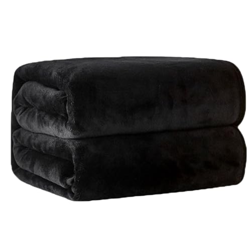 Couverture polaire noire tissu polyester doux thermorégulateur - 2