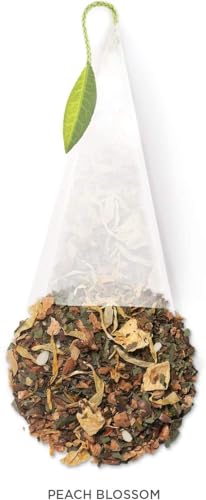 Tea Forte Peach Blossom | Packung mit 40 Aufgusspyramiden | Weißer Bio-Tee
