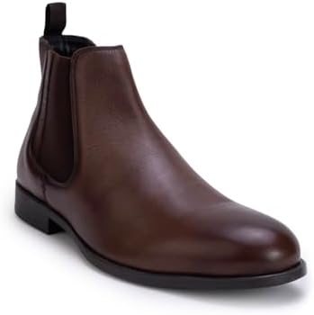 THOMAS CRICK Men's Chelsea Boots – Genuine Leather – Classic Formal Ankle Boots for Office & Occasion