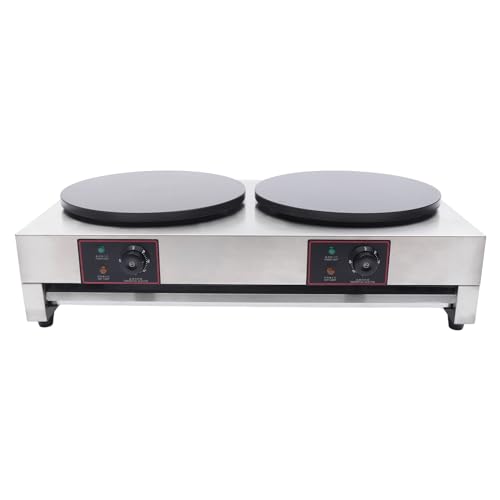 Crepe Maker Machine, 110V Non-Stick Electric Crepe Pan, Commercial Crepe Maker Griddle Machine,Stainless Steel Breakfast Pancake Maker for Kitchen Snack Crepes, Pancakes (3400, Watts)