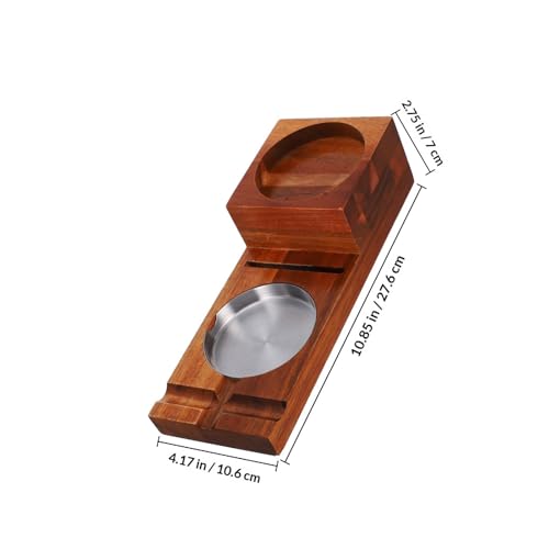 Cendrier à cigares en bois chic avec support verre à whisky