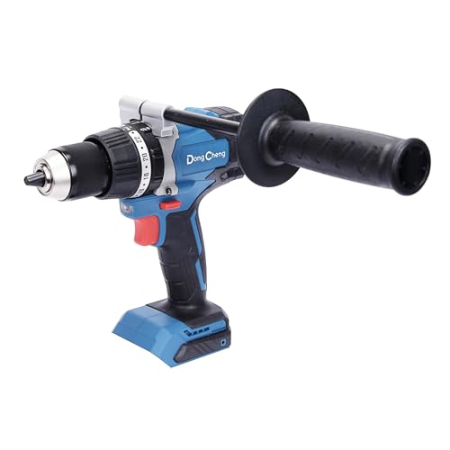 Image of Dong Cheng 20V Brushless Hammer Drill Bare Tool, 1062 in-lbs, 1 /2 inch Keyless Metal Chuck, 24+1+1 Clutch, Cordless Hammer Drill with 4.0Ah Battery Kit for Drilling Brick Wall, Metal, Wood (Bare Tool)
