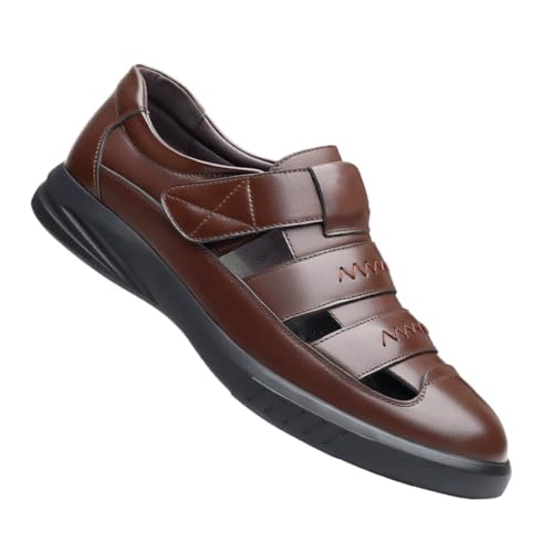 Sandales Confort Homme Cuir Bout Fermé HNVAVQ en Cuir Haut de Gamme